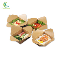 Récipient alimentaire à emporter Kraft jetable à usage unique diviseur de bento boîte à lunch en papier emballage à compartiment