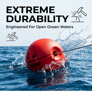 Flotteur sphérique rouge promotionnel pour câble, flotteur boulonné pour tuyau de pipeline, bouée de protection en polymère pour mer, offshore et côtière - Product Image 2