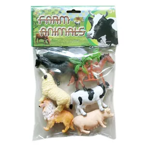 6 adet at inek köpek domuz koyun eşek model seti plastik gerçekçi çiftlik hayvan oyuncak - Product Image 1