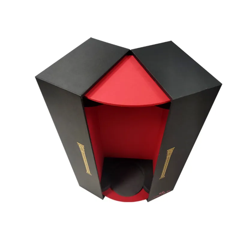 Luxury Custom Printing Folding Packaging Hard Cardboard Storage Box Magnetic Wine Glass Gift Box Packaging