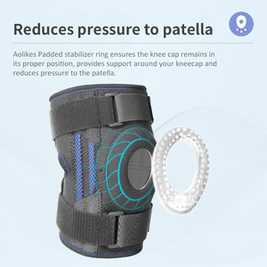 Attelle de genou articulée confortable avec bande de compression, réduit la douleur articulaire du genou avec des stabilisateurs doubles et des coussinets en gel pour la rotule - Product Image 2