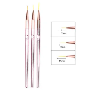 Lot de 3 stylos de nail art en acrylique pour rayures françaises, pointes 3D, stylo de dessin de lignes fines pour manucure, pinceaux pour gel UV, outils de peinture - Product Image 2