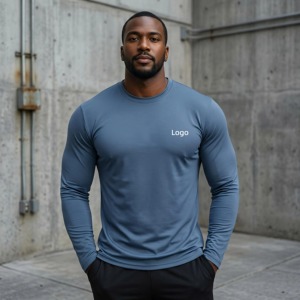 เสื้อผู้ชายสำหรับวิ่ง ผลิตตามสั่ง ODM สำหรับฤดูใบไม้ผลิและฤดูใบไม้ร่วง เนื้อผ้าโพลีเอสเตอร์ ระบายอากาศได้ดี แห้งเร็ว น้ำหนักเบา ยืดหยุ่น ทนทาน ให้ความรู้สึกเย็นสบาย - Product Image 1