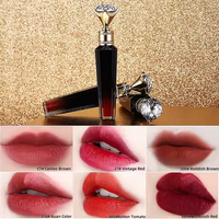 Rouge à lèvres liquide de luxe effet diamant, sans cruauté, longue tenue, waterproof, gloss minéral avec étiquetage de haute qualité pour le maquillage
