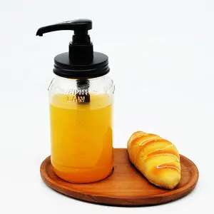 专利热卖16盎司梅森罐糖浆蜂蜜泵分配器塑料果酱分配器调味品果酱罐和Bo泵盖