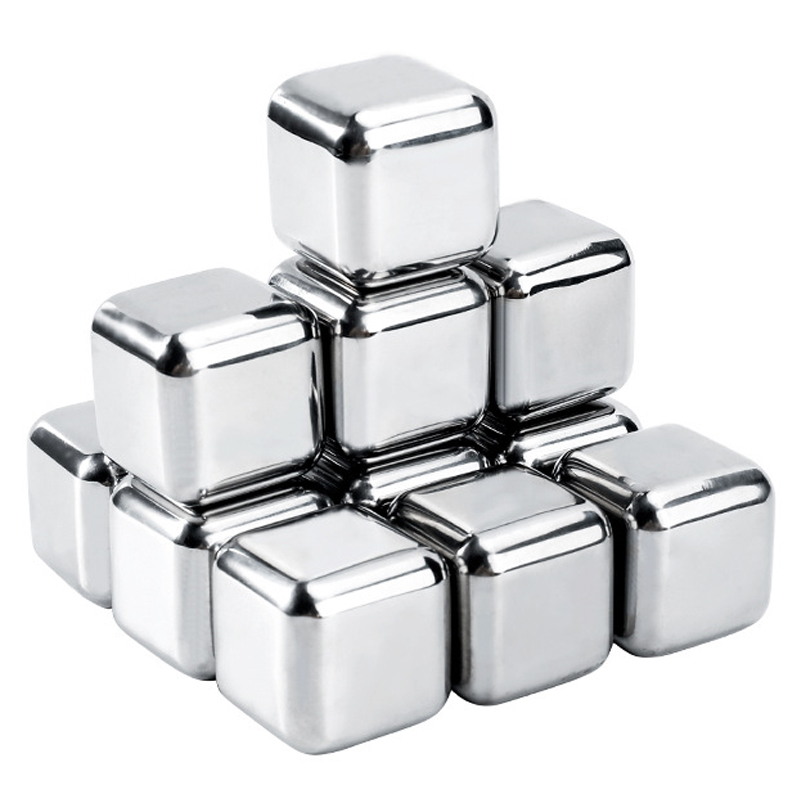 Многоразовый охлаждающий камень для виски, напитки, замороженное вино, металлический кубик льда из нержавеющей стали 304