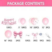 Kit d'arche de guirlande en feuille d'aluminium avec ballons roses, ballons confettis argentés et nœuds papillon pour baby shower de fille et anniversaire de fille