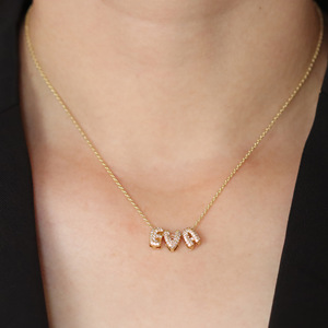 <b>Copper</b> Cubic Zirconia Bubble 26 Letters Name Pendant Necklace Women Dainty Clavicle <b>Chain</b> Jewelry Wholesale - Product Image 6