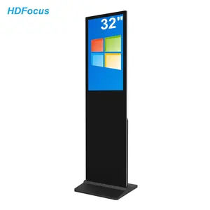 Pantalla de publicidad LCD Windows Os Soporte de piso Quiosco de señalización digital Pantalla LCD vertical de tótem manual de TV de 32 pulgadas