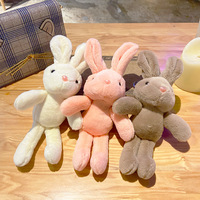 Peluche réaliste lapin aux longues oreilles, douce et moelleuse, porte-clés, jouet en peluche, poupée, lapin de Pâques en peluche, animaux en peluche, porte-clés