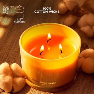 Vela de madera personalizada de salvia y Palo Santo, vela de soja de vidrio ámbar de alta calidad, vela de aromaterapia sin humo de aceite esencial - Product Image 5