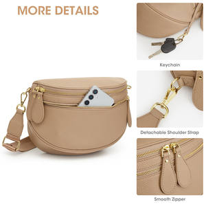 Bolso cruzado impermeable de cuero genuino de primera calidad con bloqueo RFID Bolso bandolera para mujer y correa ajustable desmontable - Product Image 5