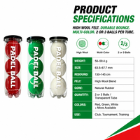 Ballons de padel de sport durables, portables et de haute qualité pour les compétitions et l'entraînement - Certifiés FIP, 47 % de laine, couleur personnalisable