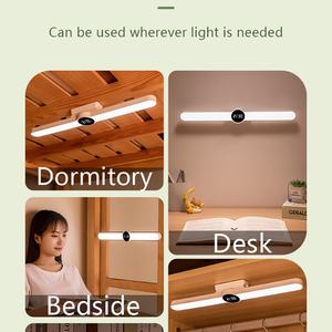 Lámpara de Mesa con Reloj, Luz LED USB, Magnética, Colgante, para Gabinete/Escritorio, Recargable, con Regulación Continua, Luz Nocturna, Lámpara de Lectura para Dormitorio - Product Image 6