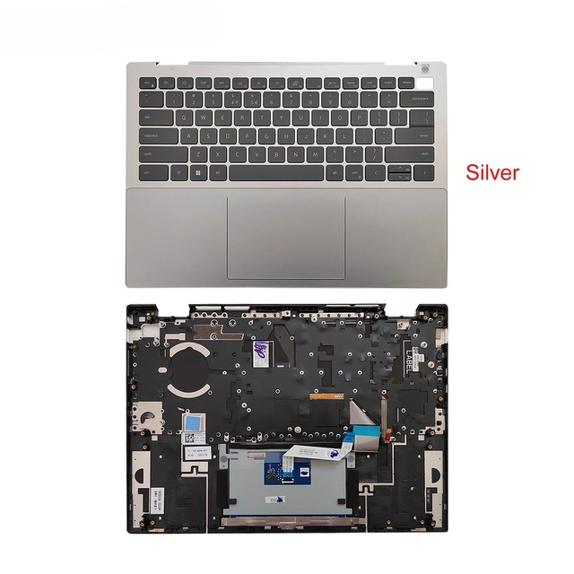 14" New Palmrest Upper Case with US Backlit Keyboard 0NDRPP for Dell Inspiron 14 7420 7425 2-in-1 (Silver)