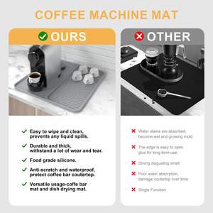 Tapis de station à café en silicone personnalisé, tapis <span class=keywords><strong>antidérapant</strong></span> <span class=keywords><strong>pour</strong></span> bar à café, tapis de protection <span class=keywords><strong>pour</strong></span> machine à café en silicone <span class=keywords><strong>pour</strong></span> la maison et la cuisine - Product Image 6