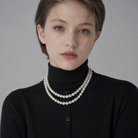 Collier de perles d'eau douce baroques blanches de 6-7 mm, perles polies des deux côtés pour la fabrication de bijoux, vente en gros