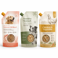Pochettes à bec verseur pour aliments pour animaux de compagnie, haute barrière, étanches, refermables, imprimées sur mesure, pour aliments humides pour chiens et chats, aliments pour animaux, 250 ml, 500 ml