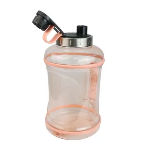 2,2 L/3,2 L Plastik-Trinkwasserflasche mit Strohhalm große Wasserflasche BPA-freie Sportwasserflasche mit Silikongriff