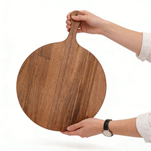 Planche à découper ronde en <span class=keywords><strong>bois</strong></span> d'acacia, planche de service en <span class=keywords><strong>bois</strong></span> écologique pour steak, pizza, fromage, préparation des aliments en cuisine - Product Image 1