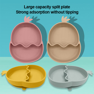 Ensemble d'assiettes amusantes en silicone de qualité alimentaire 100 % sans BPA pour nouveau-nés, cadeau idéal pour bébé, vente en gros - Product Image 2