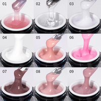 Gel de construction solide auto-nivelant anti-adhésif pour extension d'ongles, gel dur transparent pour extension d'ongles