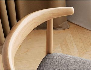 Nhà Máy Bán Hàng Trực Tiếp Châu Âu Đan Mạch Chaise Quán Cà Phê Nhà Hàng Sillas Bò Bò Sừng Ghế Khuỷu Tay Bằng Gỗ Ghế Ăn Với Đệm - Product Image 5