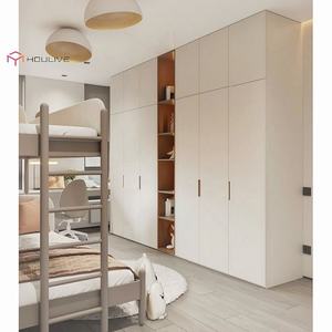 Puerta de Madera Maciza de Estilo Moderno con Acabado Lacado en Color Blanco, Puertas Batientes <span class=keywords><strong>para</strong></span> Armarios, Ecológicas, Personalizadas <span class=keywords><strong>para</strong></span> Dormitorio - Product Image 1