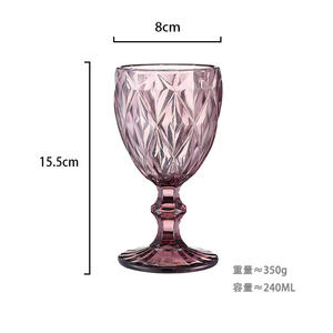 Copas de Vino Europeas de Lujo Personalizadas al por Mayor, de 12oz y 16oz, Coloridas, Transparentes, Rosa, Azul Polvoriento, Verde, para Bodas - Product Image 5