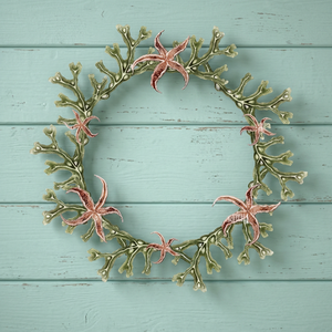 Guirnalda Redonda de Estrellas de Mar y Corales Tropicales, Flores Decorativas Hechas a Mano, Arte en Latón sin Iluminación - Product Image 2