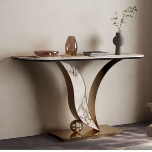 Consolle da <span class=keywords><strong>Ingresso</strong></span>/Corridoio con Piano in Marmo, Tavolo Angolare per Villa/Appartamento, Arredamento <span class=keywords><strong>Soggiorno</strong></span> - Product Image 5