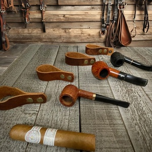 Support de présentation pour pipe en cuir vintage personnalisé BOSHIHO, durable et portable, pour cigares, accessoires de cigares, rangement - Product Image 6