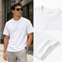 T-shirt unisexe surdimensionné 320G 100% coton, lourd, doux, respirant, décontracté, col rond, tricot dense, manches courtes, streetwear