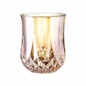 Verres à whisky en verre créatifs-Également pour le brandy, l'alcool et la bière. Tasses en verre épaissies à motifs de diamants pour usage domestique - Product Image 1