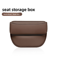 Organisateur de rangement pour l'espace entre les sièges de voiture en cuir PU avec porte-gobelet et poche latérale pour accessoires intérieurs de voiture, pochette pour console auto