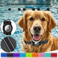 Collier pour chien AirTag en nylon, réfléchissant, imperméable, avec housse transparente, anti-perte, localisateur d'animaux, toutes saisons, monochrome, vente chaude