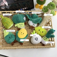 Porte-clés en peluche, pendentifs gâteau, maïs, cerise, croissant, légumes, fruits, aliments, en coton PP, pour machine à griffes