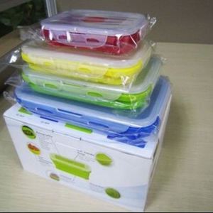 Vente en gros de boîte à lunch Bento en silicone de qualité alimentaire OEM et ODM boîte à lunch Bento pliante boîte à lunch en silicone personnalisée - Product Image 4