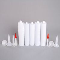 Vente en gros de bouteille de récipient d'eau carré vide adhésif en plastique HDPE bouteille de mastic en forme de cylindre