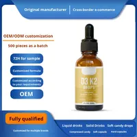 Complément Alimentaire Liquide Personnalisé Transfrontalier de Vitamine D3K2 et Oméga-3 en Gouttes en Bouteille OEM