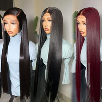 Pelucas de Cabello Humano Vietnamita SDD, Lisas, Naturales, con Frente de Encaje, sin Pegamento, HD, al por Mayor, con Cutícula Alineada