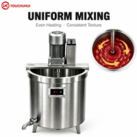 Marmite à soupe commerciale en acier inoxydable, chauffage électrique ou à gaz, grande capacité 304 avec agitateur pour cuisine d'hôtel et restauration