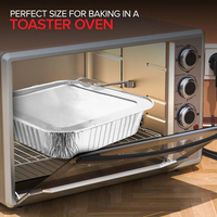 Barquettes de cuisson jetables en aluminium alimentaire écologiques personnalisées avec couvercle en aluminium et emballage blister, compatibles micro-ondes, pour barbecue