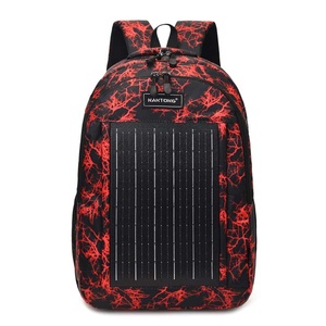 NAKTONG Solar Polyester Modern <b>Laptop</b> <b>Backpack</b> with USB Charging Feature Waterproof Red Black Pattern - Product Image 1