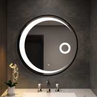 Miroir mural décoratif tactile réglable 2026 en gros, style épuré, avec éclairage rétroéclairé pour projets hôteliers