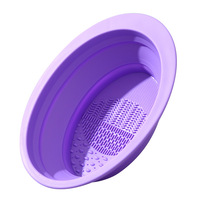 Bol de nettoyage pliable en silicone pour pinceaux de maquillage, éponges et houppettes, tampon nettoyant pour cosmétiques