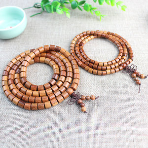 Pulsera de Madera de Palisandro Birmano con 108 Cuentas en Forma de Barril, Joyería Unisex para Ceremonias Religiosas - Product Image 3