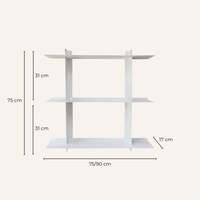 Étagère murale en métal Kora 75 cm, acier thermolaqué mat, structure moderne murale solide, stable et durable, étagères murales