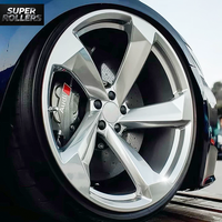 Super Rollers 522M, Llantas de Aleación de Aluminio Forjado de 5 Radios, Color Plata Brillante, Rines Personalizados de Alto Rendimiento para Audi, BMW, Mercedes, de 17 a 24 Pulgadas