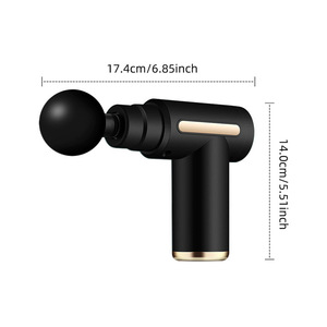 Pistolet de massage portatif, 5 têtes de massage, massage des tissus profonds, batterie au lithium rechargeable par USB, 12 niveaux de vitesse, moteur sans balais - Product Image 5